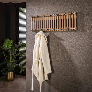 Kapstok tweak 13 haken breed / Massief mango zandkleur