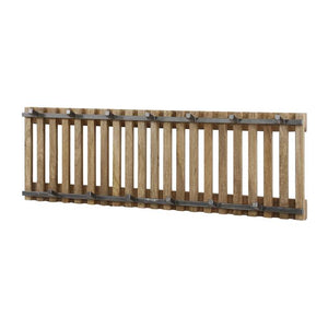 Kapstok tweak 13 haken breed / Massief mango zandkleur