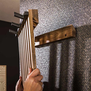 Kapstok tweak 2x3 haken hoog / Massief mango zandkleur