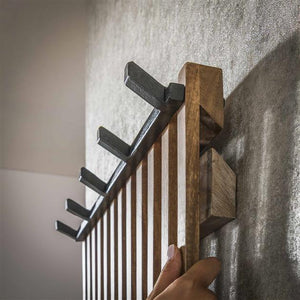 Kapstokrek 14 haken tweak / Massief mango zandkleur