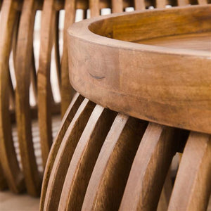 Salontafelset tweak curve Ø80/Ø60 / Massief mango zandkleur