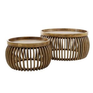 Salontafelset tweak curve Ø80/Ø60 / Massief mango zandkleur