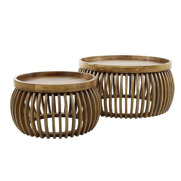 Salontafelset tweak curve Ø80/Ø60 / Massief mango zandkleur