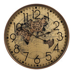Radarklok world map rond Goud Ø60 cm