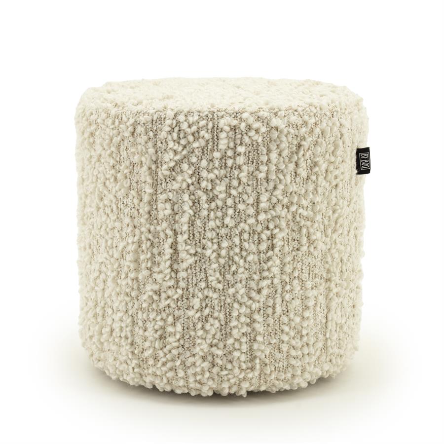Poef/stoel Vista By-Boo Small - Off white stof 40x40 cm