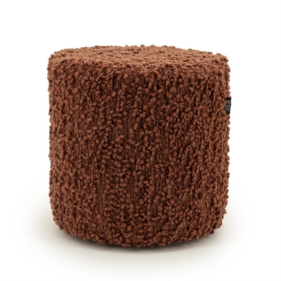 Poef/stoel Vista By-Boo Small - Terracotta stof 40x40 cm