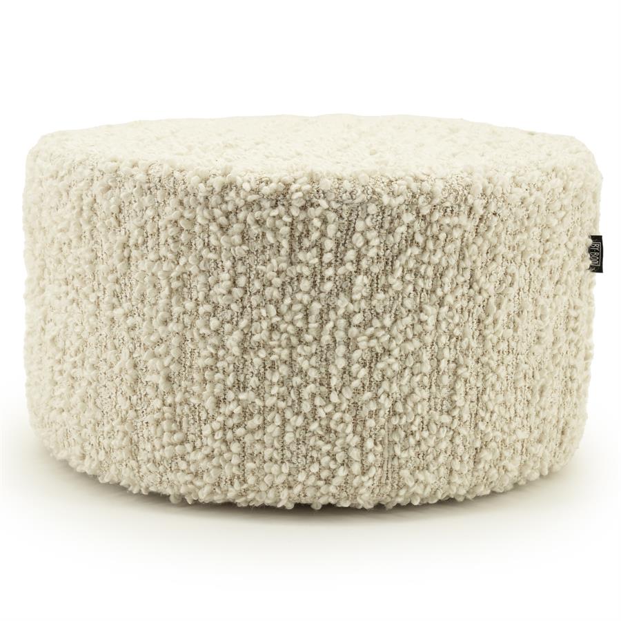Poef/stoel Vista By-Boo Large - Off white stof 60x32 cm