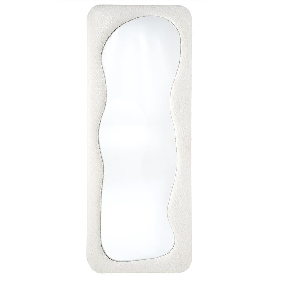 Vloerspiegel Evol By-Boo- Witte teddy stof 180 cm hoog