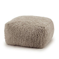 Poef Fez By-Boo vierkant - Taupe stof 	60x60x35 cm