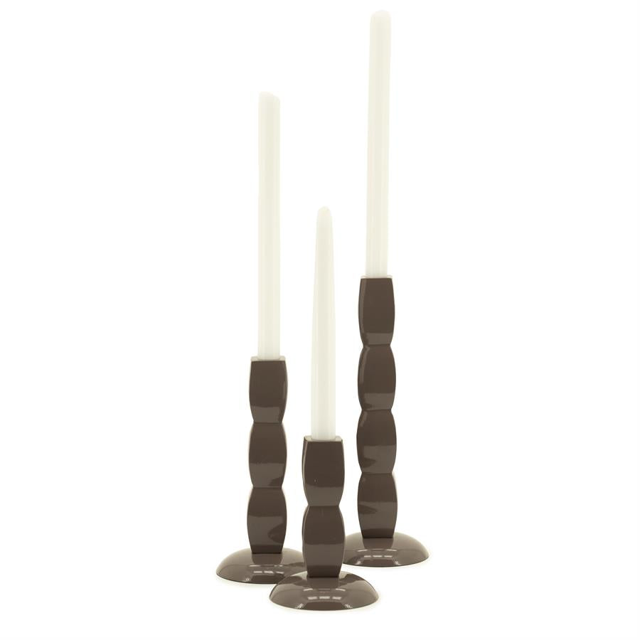 Kaarsenhouder set Prinz 3-delig By-Boo - Donker taupe (Magazijn sale)