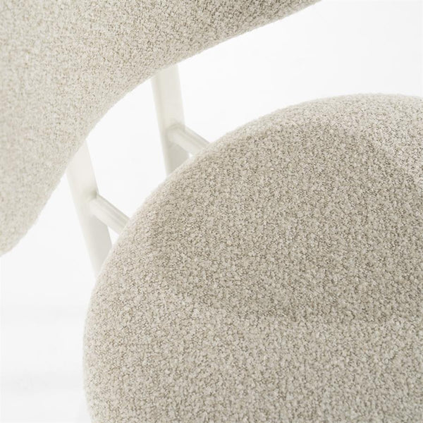 Eetkamerstoel Daybreak By-Boo zonder armleuning - Stof cloud taupe lichte poten