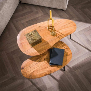 Salontafel set/2 niervormig organisch (Magazijn sale)