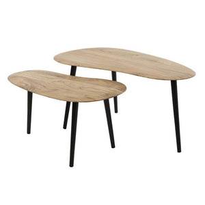 Salontafel set/2 niervormig organisch (Magazijn sale)
