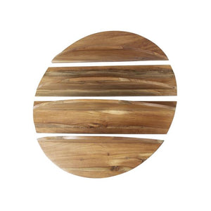 Wandschap set/4 rond / Massief margosa naturel