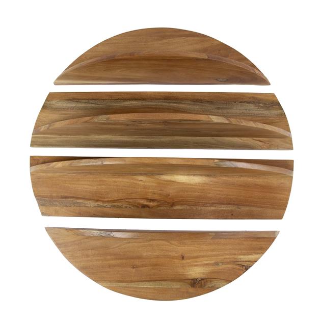 Wandschap set/4 rond / Massief margosa naturel