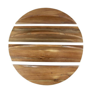 Wandschap set/4 rond / Massief margosa naturel