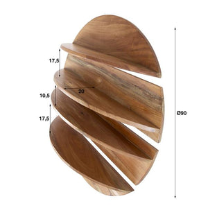 Wandschap set/4 rond / Massief margosa naturel