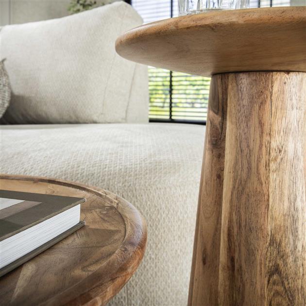 Bijzettafel set/2 cone / Massief acacia naturel