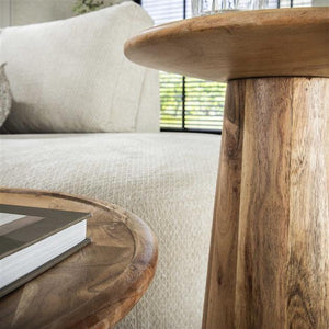 Bijzettafel set/2 cone / Massief acacia naturel