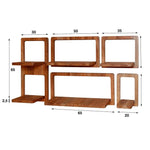 Wandschap set/5 curvy / Massief acacia naturel (Magazijn sale)