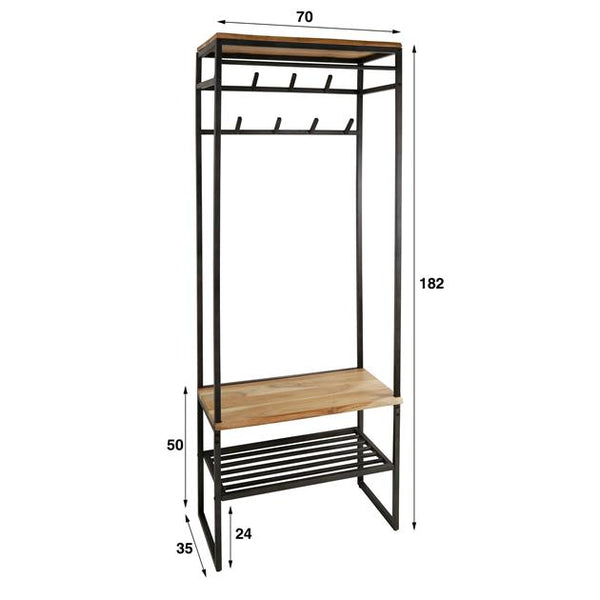 Garderobemeubel roede edge / Massief acacia naturel
