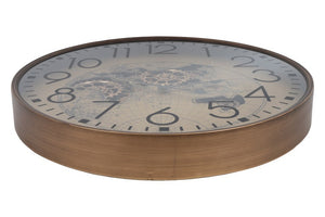 Radarklok world map rond Goud Ø80 cm