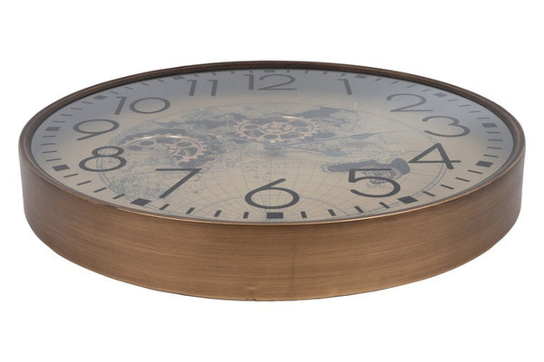 Radarklok world map rond Goud Ø80 cm