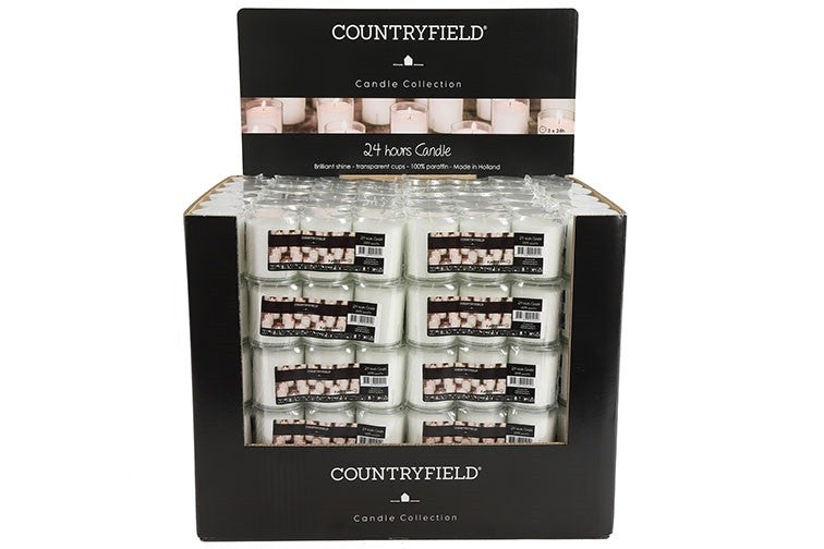 3 stuks hoge waxine kaarsen 24 branduren p/s - (Noodpakket) (stroomuitval)