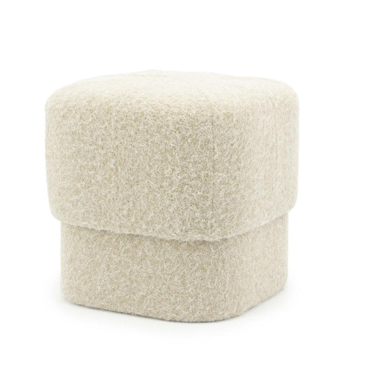 Poef Kelso By-Boo  - Taupe stof 40x40x40 cm
