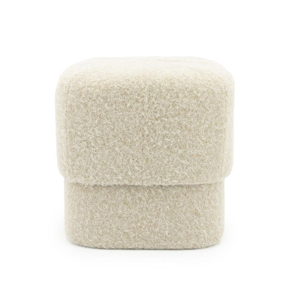 Poef Kelso By-Boo  - Taupe stof 40x40x40 cm