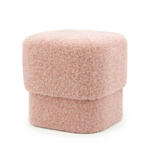 Poef Kelso By-Boo  - Roze stof 40x40x40 cm