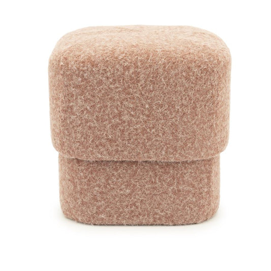 Poef Kelso By-Boo  - Roze stof 40x40x40 cm