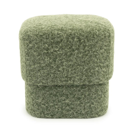 Poef Kelso By-Boo  - Groene stof 40x40x40 cm