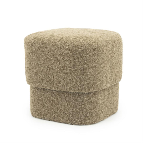 Poef Kelso By-Boo  - Bruine stof 40x40x40 cm