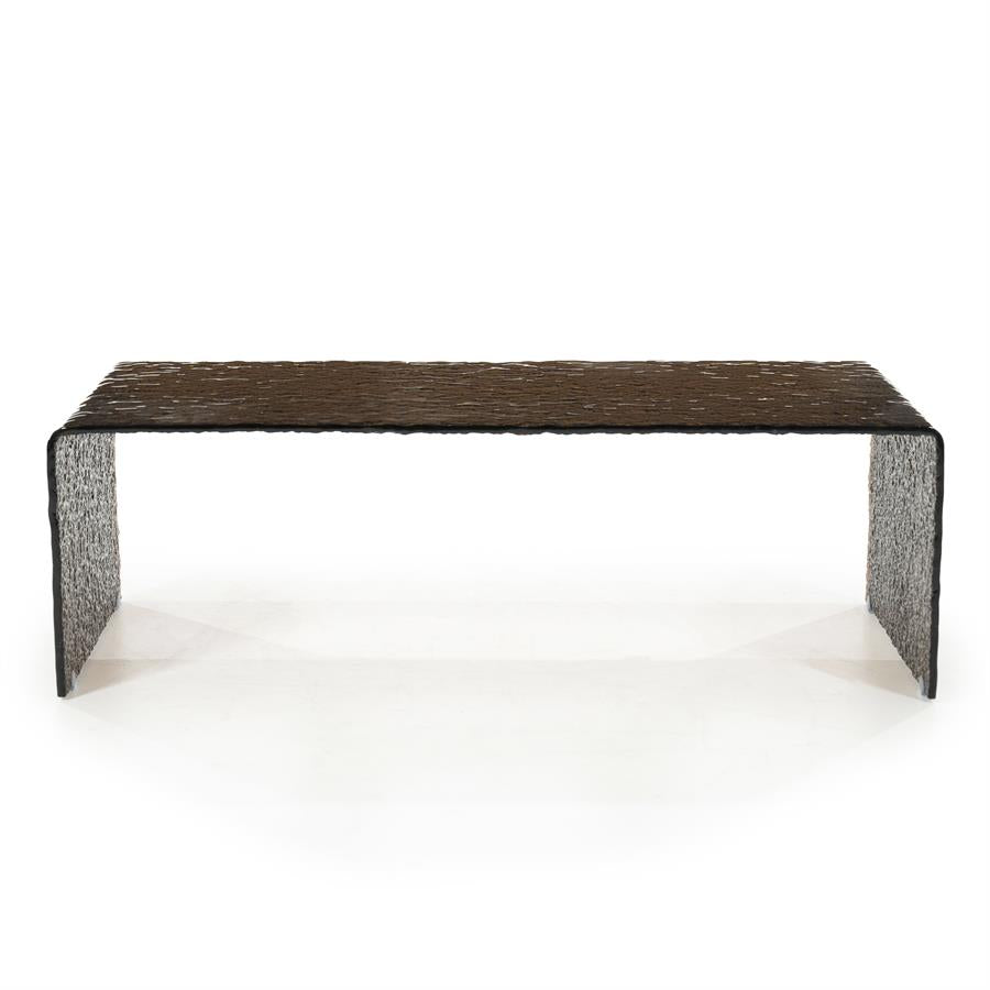 Salontafel Ripple By-Boo bruin glas - 110x55 cm