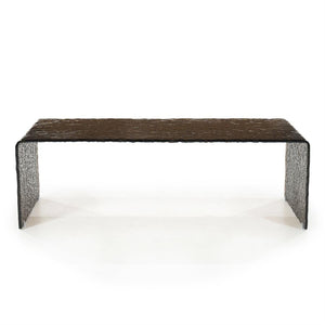 Salontafel Ripple By-Boo bruin glas - 110x55 cm