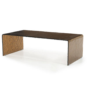 Salontafel Ripple By-Boo bruin glas - 110x55 cm