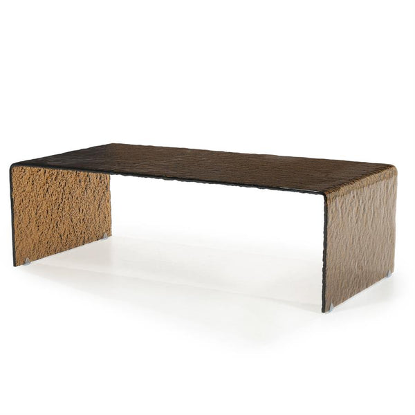 Salontafel Ripple By-Boo bruin glas - 110x55 cm