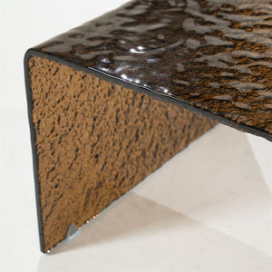 Salontafel Ripple By-Boo bruin glas - 110x55 cm