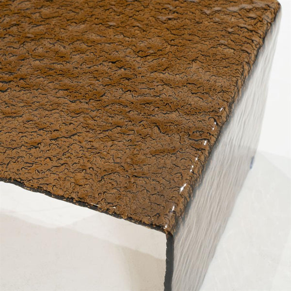 Salontafel Ripple By-Boo bruin glas - 110x55 cm