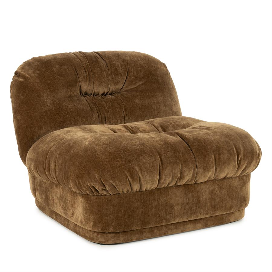Retro fauteuil Nook By-Boo  - Mosterd stof