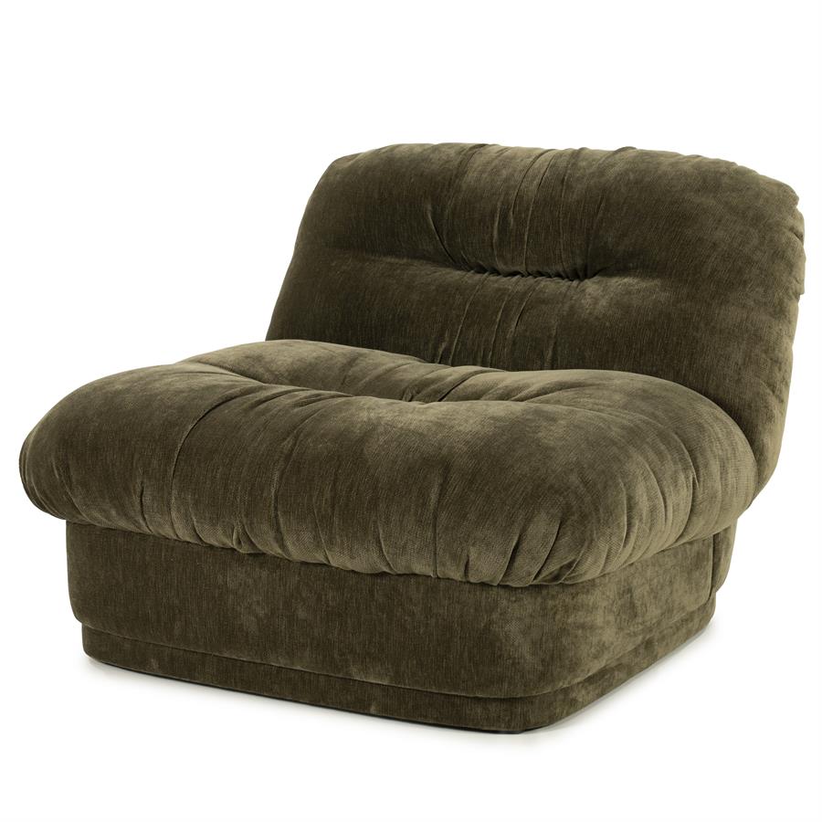Retro fauteuil Nook By-Boo  - Groene stof