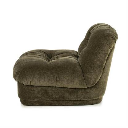 Retro fauteuil Nook By-Boo  - Groene stof