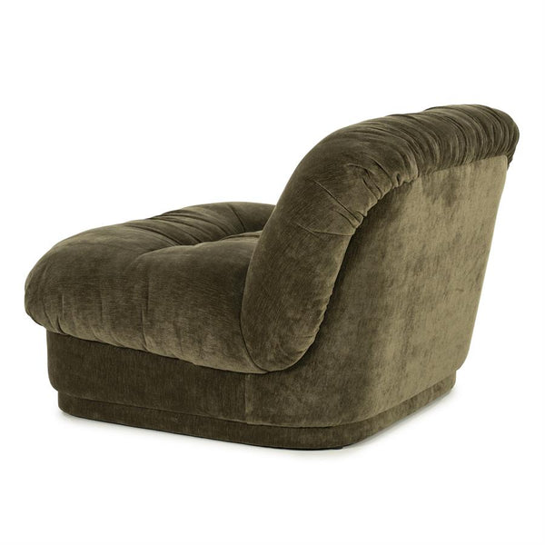 Retro fauteuil Nook By-Boo  - Groene stof