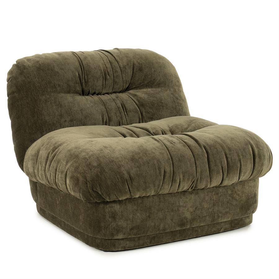 Retro fauteuil Nook By-Boo  - Groene stof