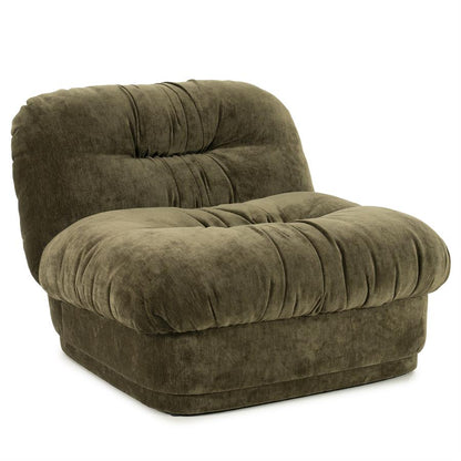 Retro fauteuil Nook By-Boo  - Groene stof