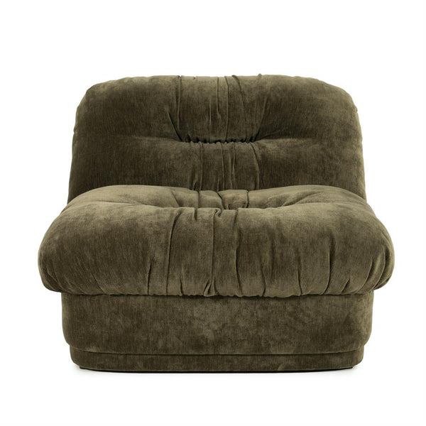 Retro fauteuil Nook By-Boo  - Groene stof