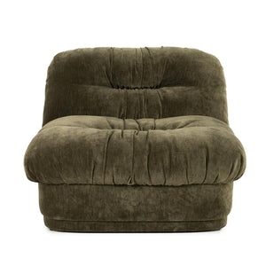 Retro fauteuil Nook By-Boo  - Groene stof