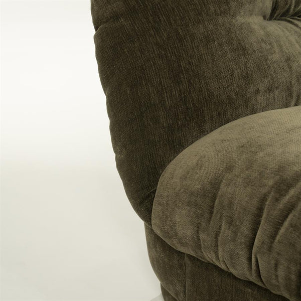 Retro fauteuil Nook By-Boo  - Groene stof