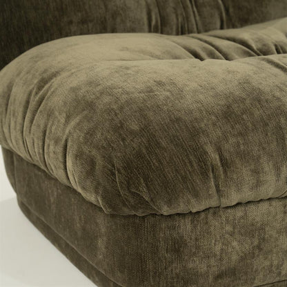 Retro fauteuil Nook By-Boo  - Groene stof